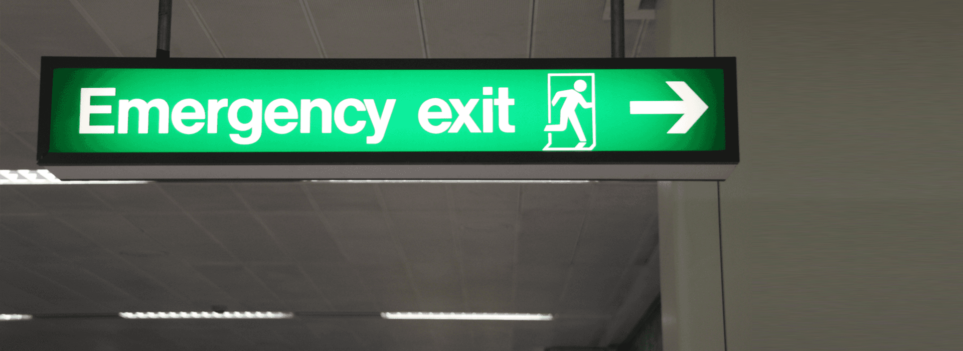 emergency exit sign board