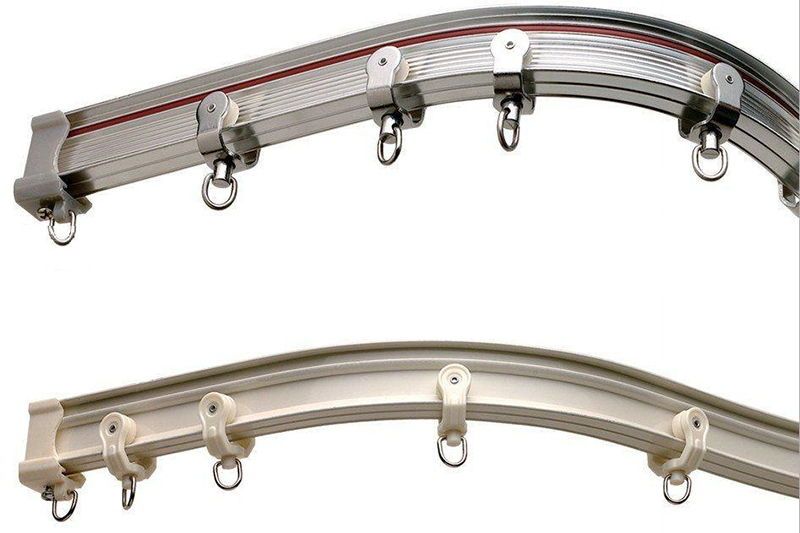 Samples of curtain tracks and pole options
