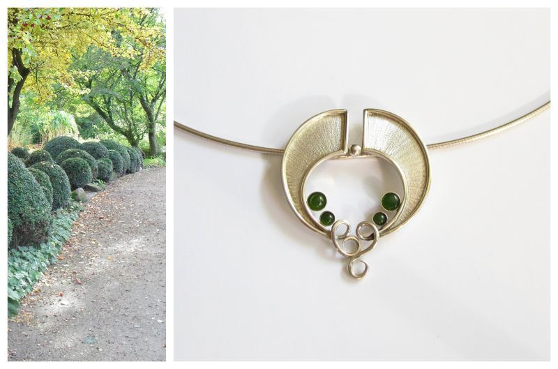 Handgemaakte zilveren collier Buxus van Karen Klein edelsmid 