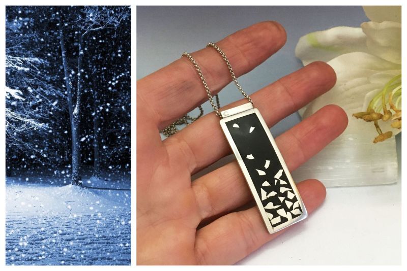 Handgemaakt zilveren hanger Snow van Karen Klein edelsmid 