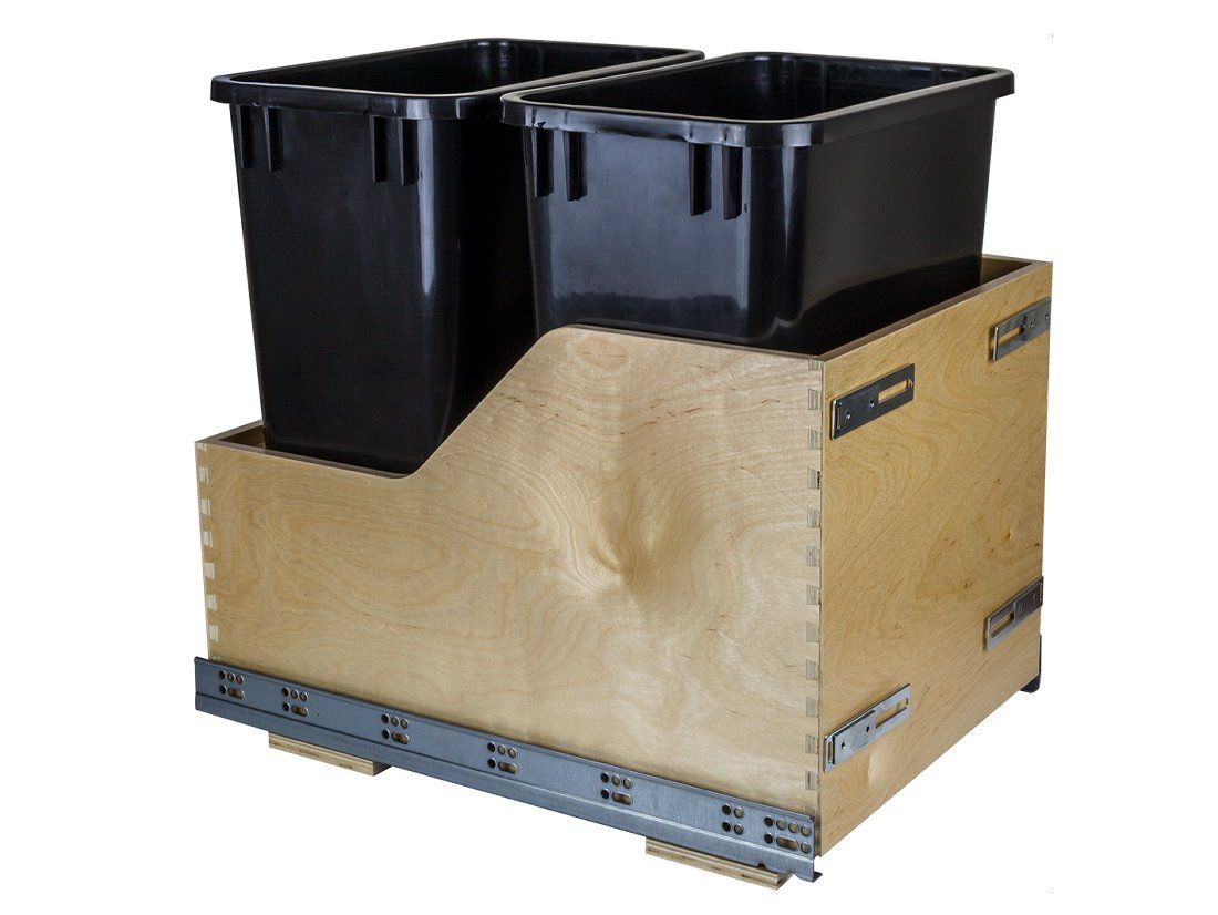 kitchen cabinet trash and recycle organizer