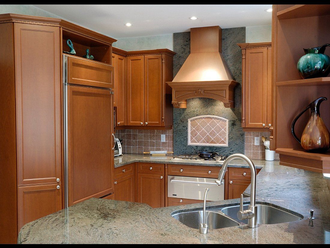 kitchen with wooden cabinets