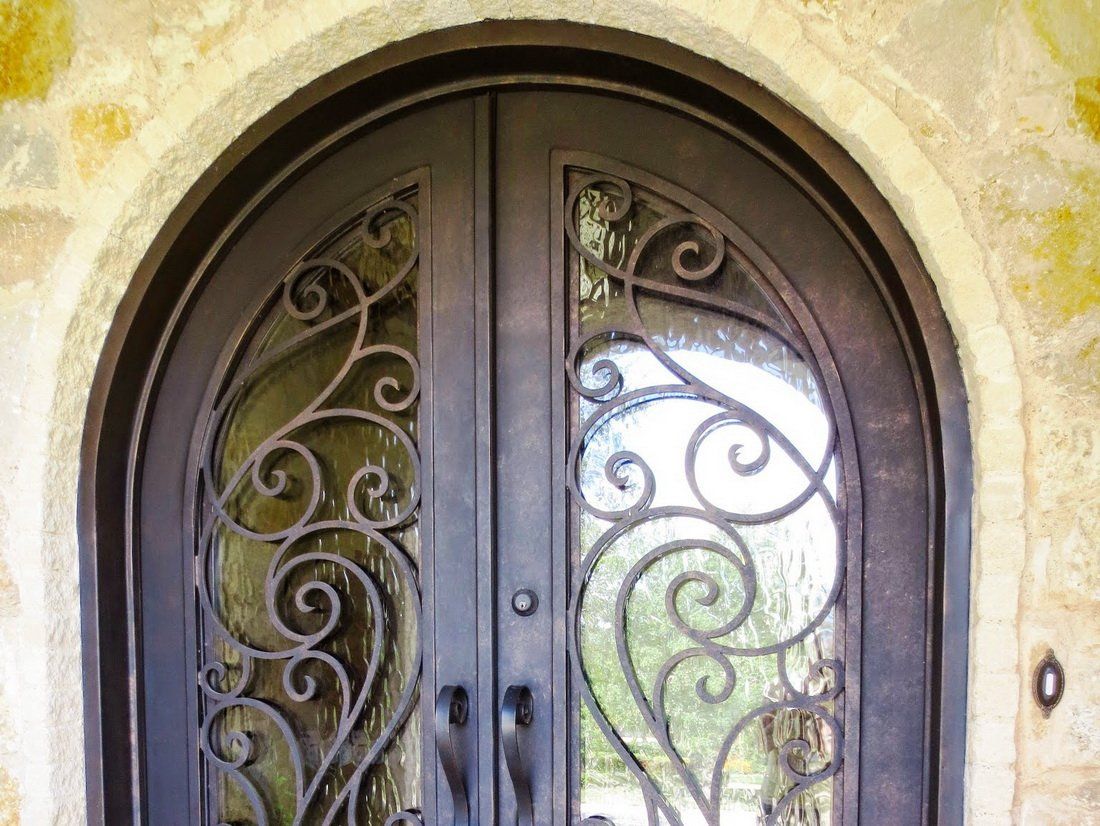 Front Door with Iron Accents