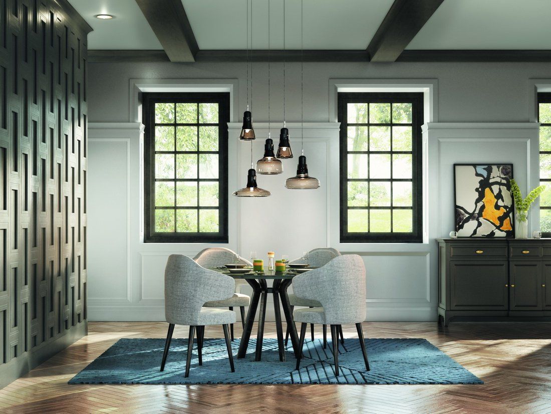 Dining Space Featuring Decorative Moulding