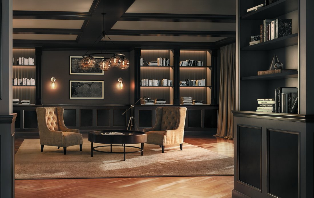 hardwood beams in living room