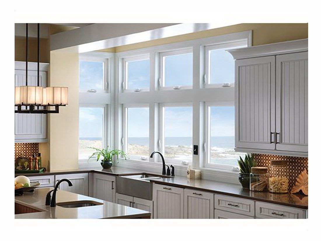 Kitchen with Large Windows Above Sink