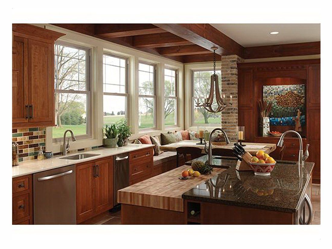 Kitchen and Dining Room with Large Windows