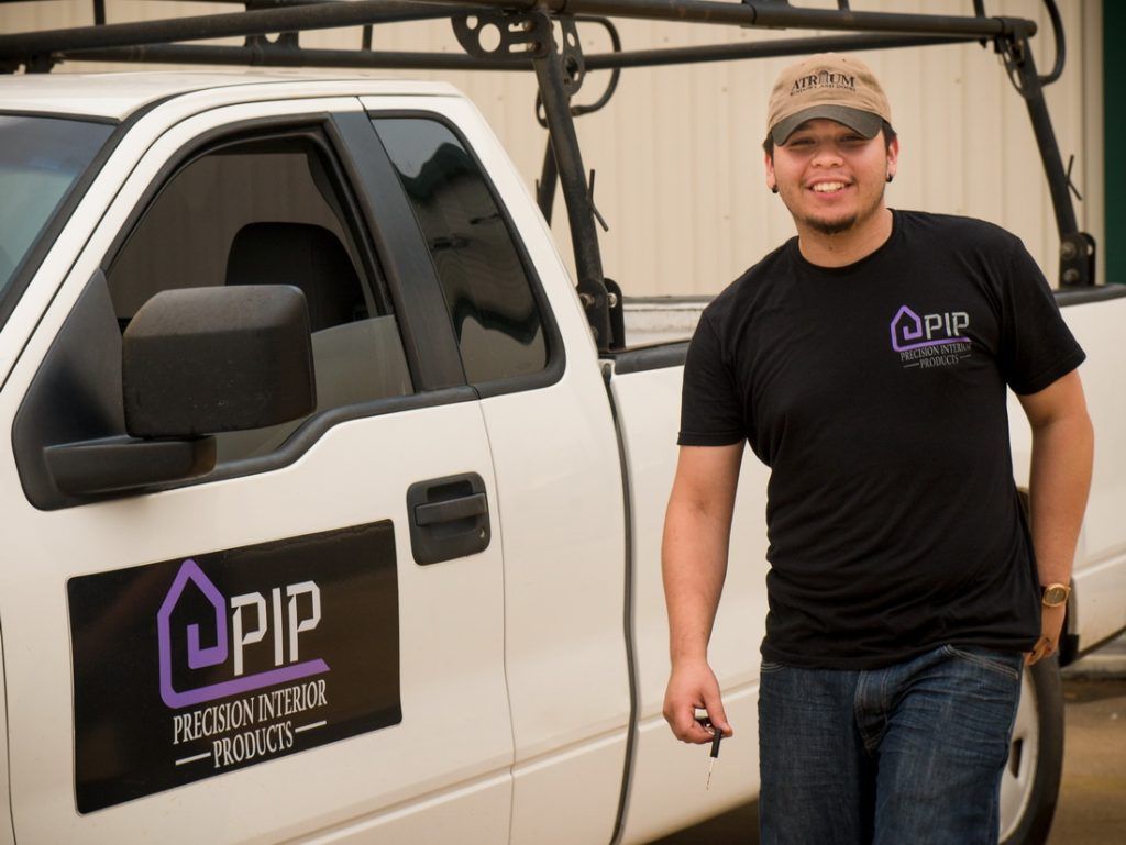 Precision Interior Products' Employee with Company Truck