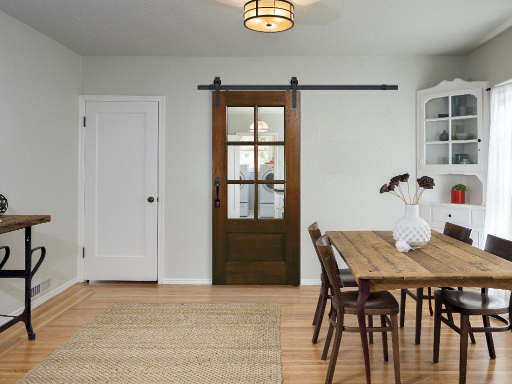 Sliding interior door with windows in Woodlands, TX