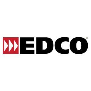 EDCO logo with red and white arrows, black