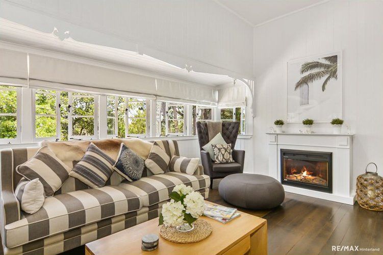 White Living Room With Fireplace — Painter In Sunshine Coast, QLD