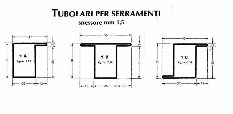 Tubolari per serramentistica