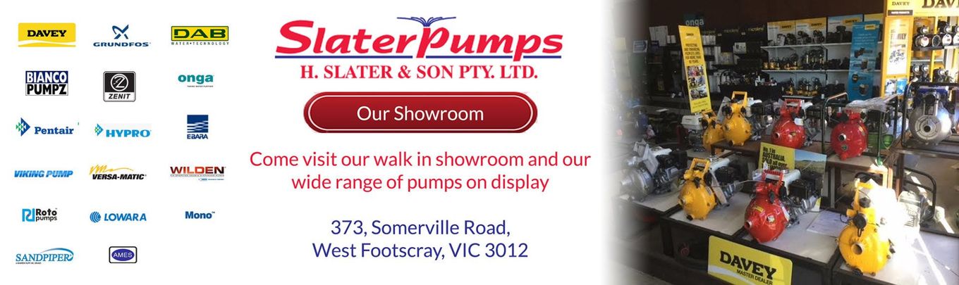 Slater Pumps Melbourne Slater Banner | Melbourne Pumps | Water Pumps