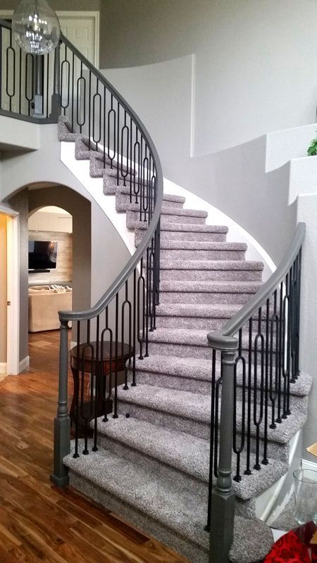 Painted Staircase railings, gray black combination