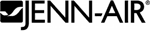 A black and white logo for jenn air with a check mark