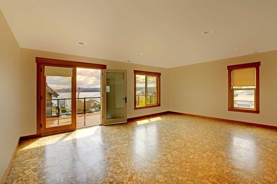 Empty Room with Cork Floor — Floor Installation in Bundaberg, QLD