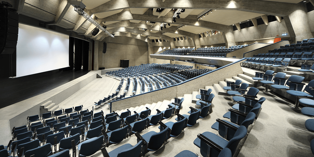 big conference room with screen