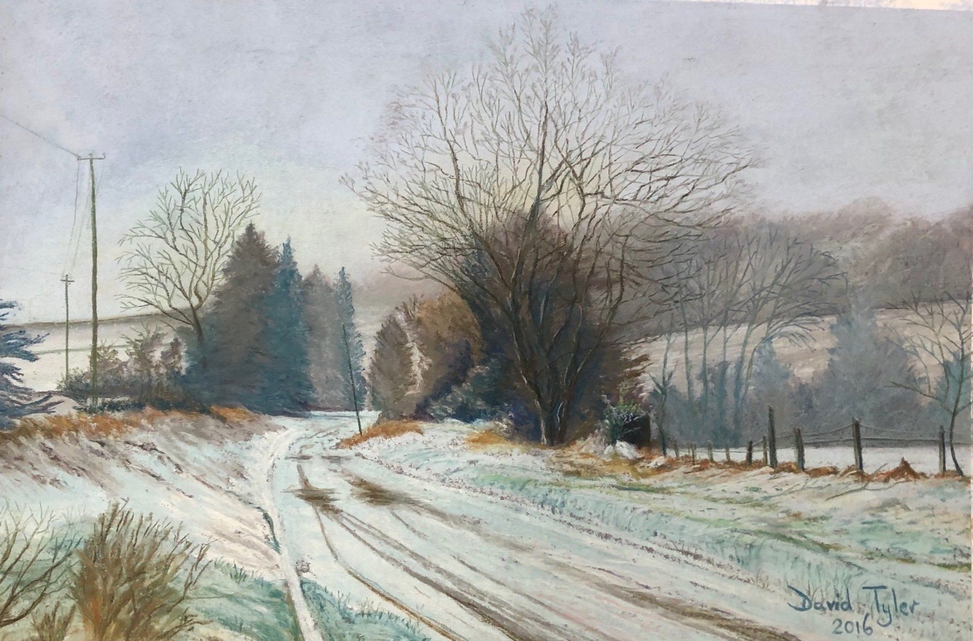 Wiltshire lane in heavy snow, 2016