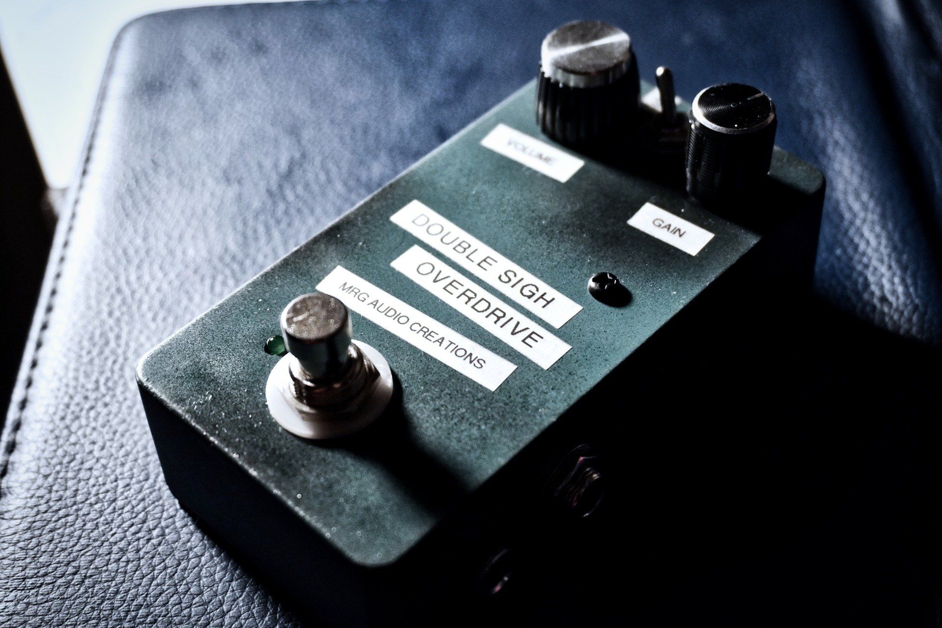 dark painted guitar pedal