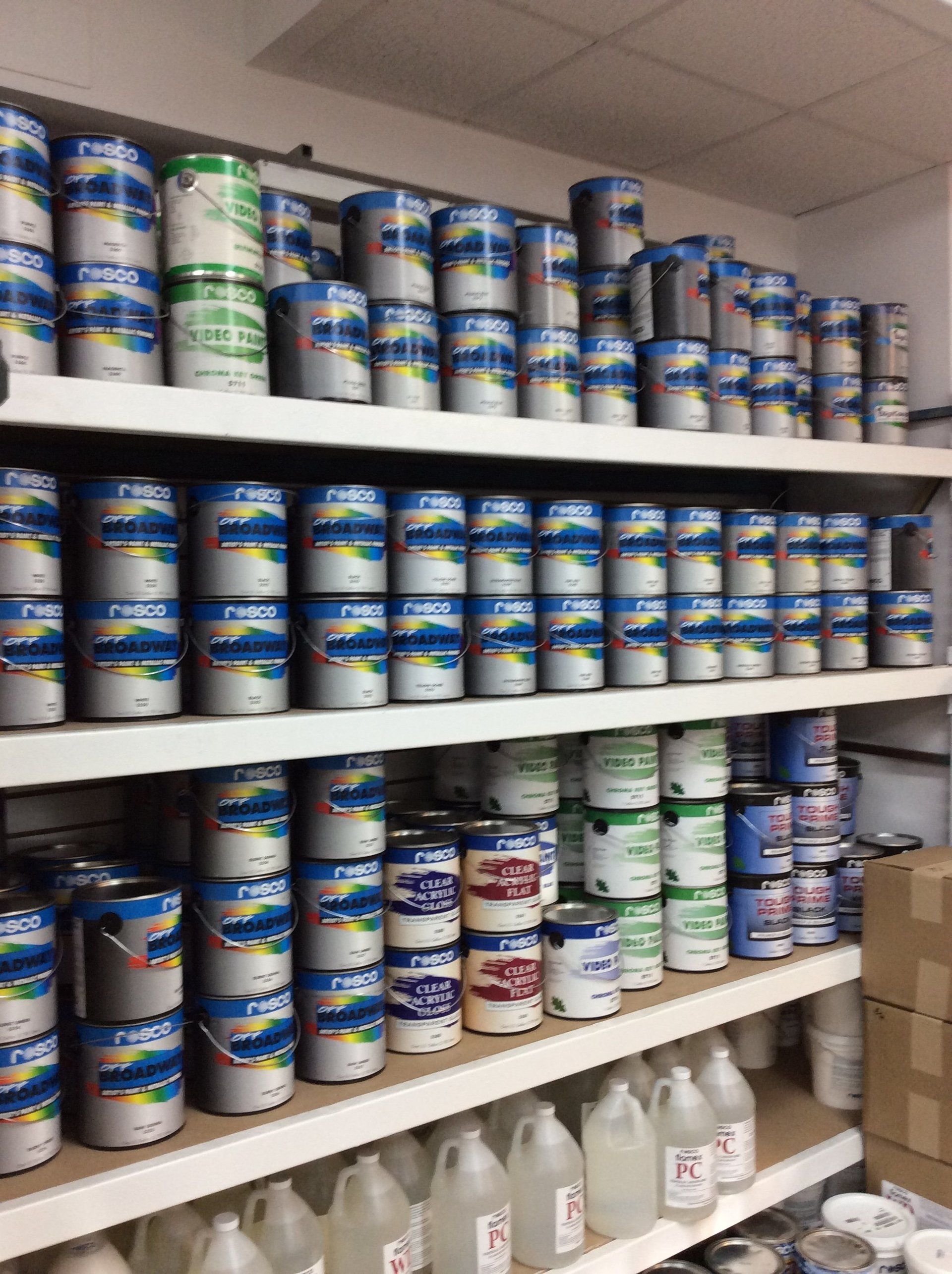 paint cans on wall
