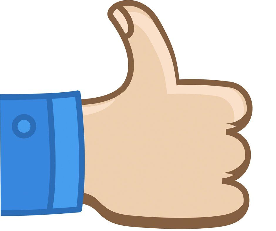 A cartoon hand is giving a thumbs up sign.