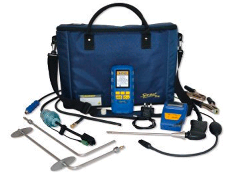A blue briefcase filled with a bunch of tools