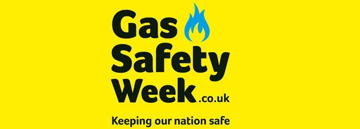 A yellow sign that says gas safety week keeping our nation safe