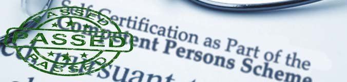 A close up of a certification as part of the consultant persons scheme