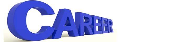 The word career is written in blue letters on a white background.