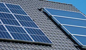 A roof with a lot of solar panels on it