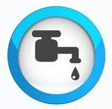 A faucet with a drop of water coming out of it.