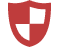 icon of a red and white shield