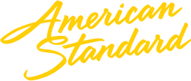 Un logo jaune pour la norme américaine sur fond blanc