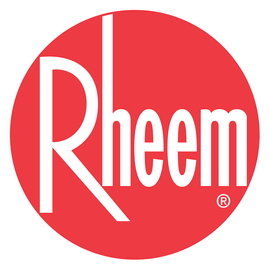 Un cercle rouge avec le mot rheem dessus