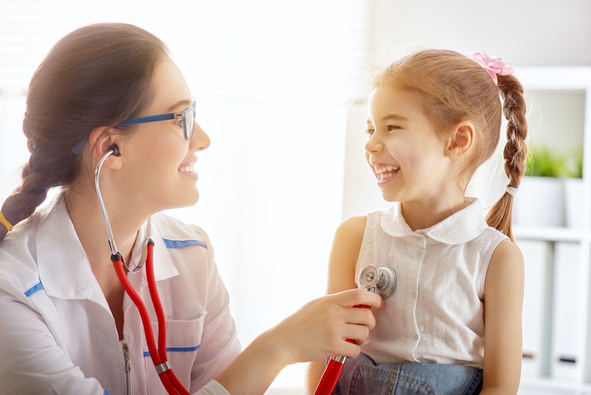 Doctor Examining a Child — East Longmeadow, MA — Pediatric Services of Springfield