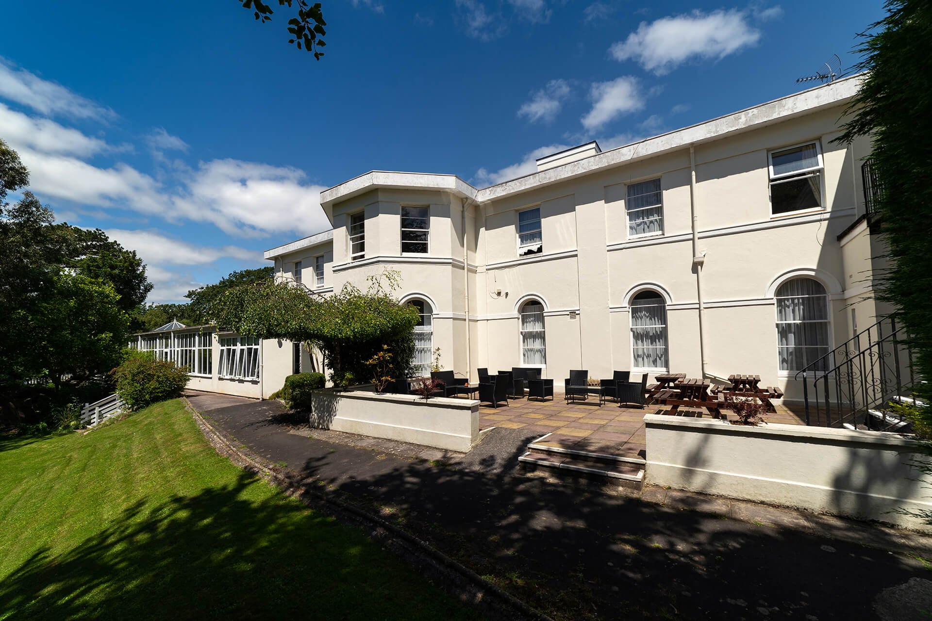 The sun terrace at the Devonshire Hotel in Torquay
