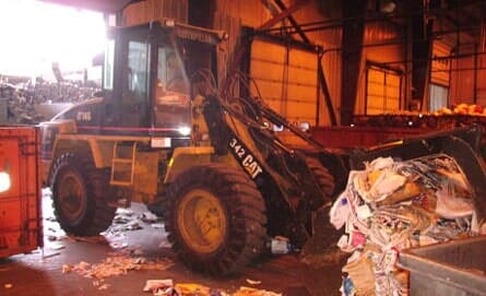 Truck hold a pile of strip paper - recycling center in Pittsburgh, PA Truck hold a pile of strip paper - recycling center in Pittsburgh, PA