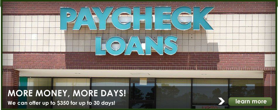Paycheck Loans sign on a building with 