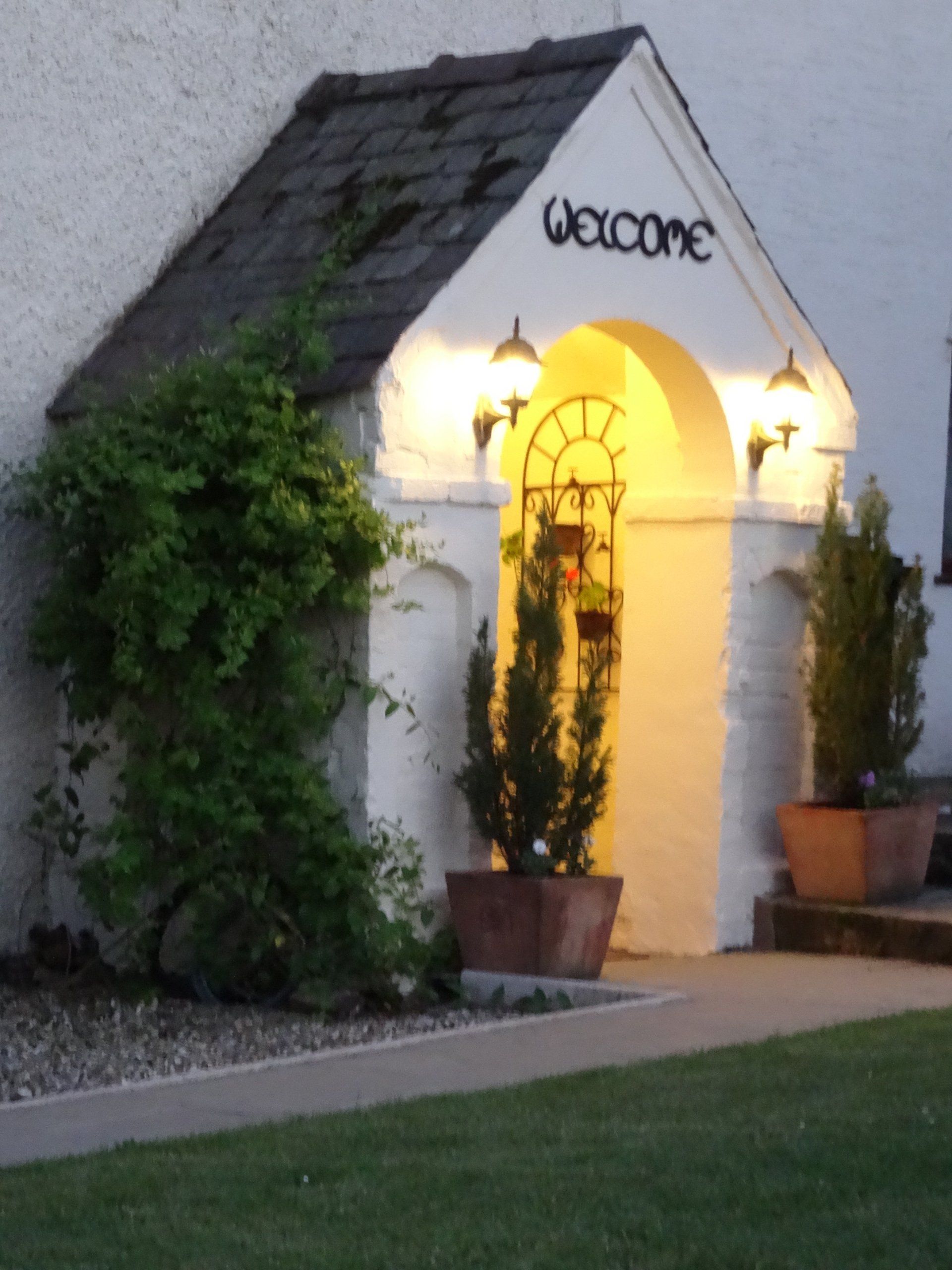 White arched doorway with 