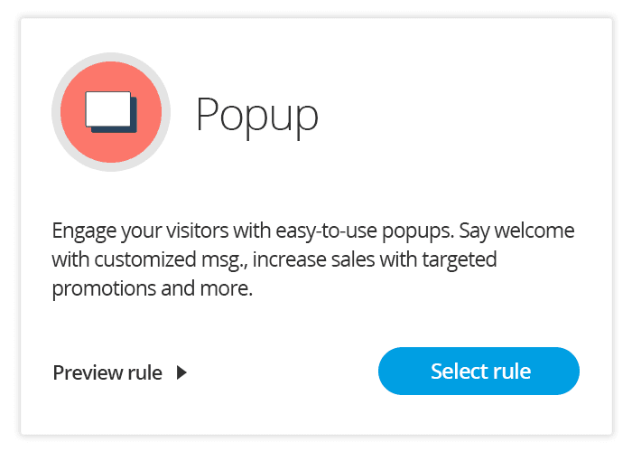 A popup page that says engage your visitors with easy-to-use popups.