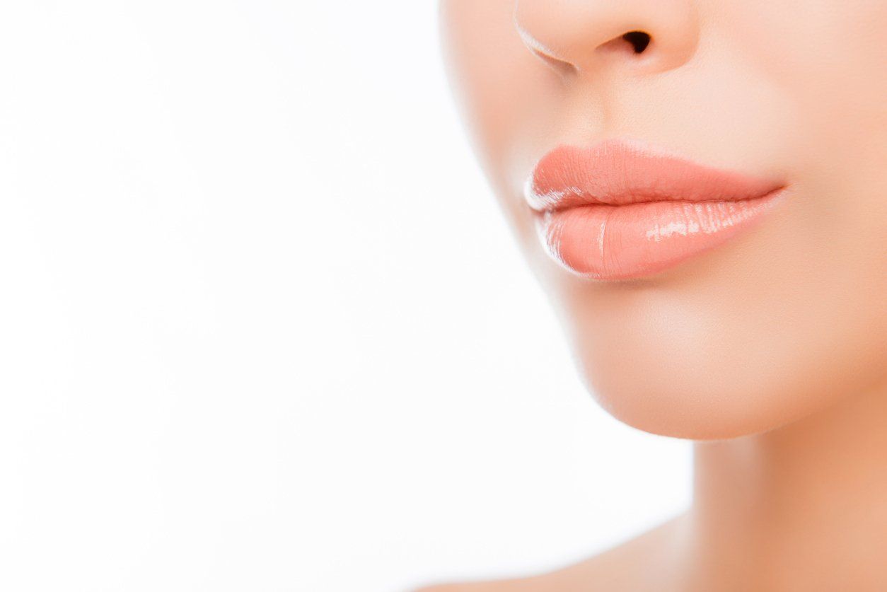 Woman's lips with natural make up