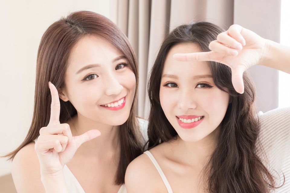 Two beauty woman in home