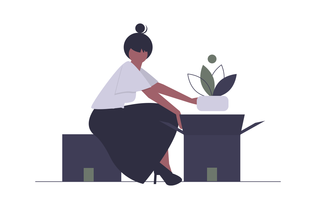 woman moving graphic
