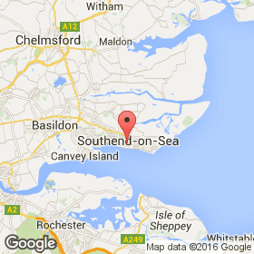 Southend-on-Sea, Basildon, Chelmsford Location Map