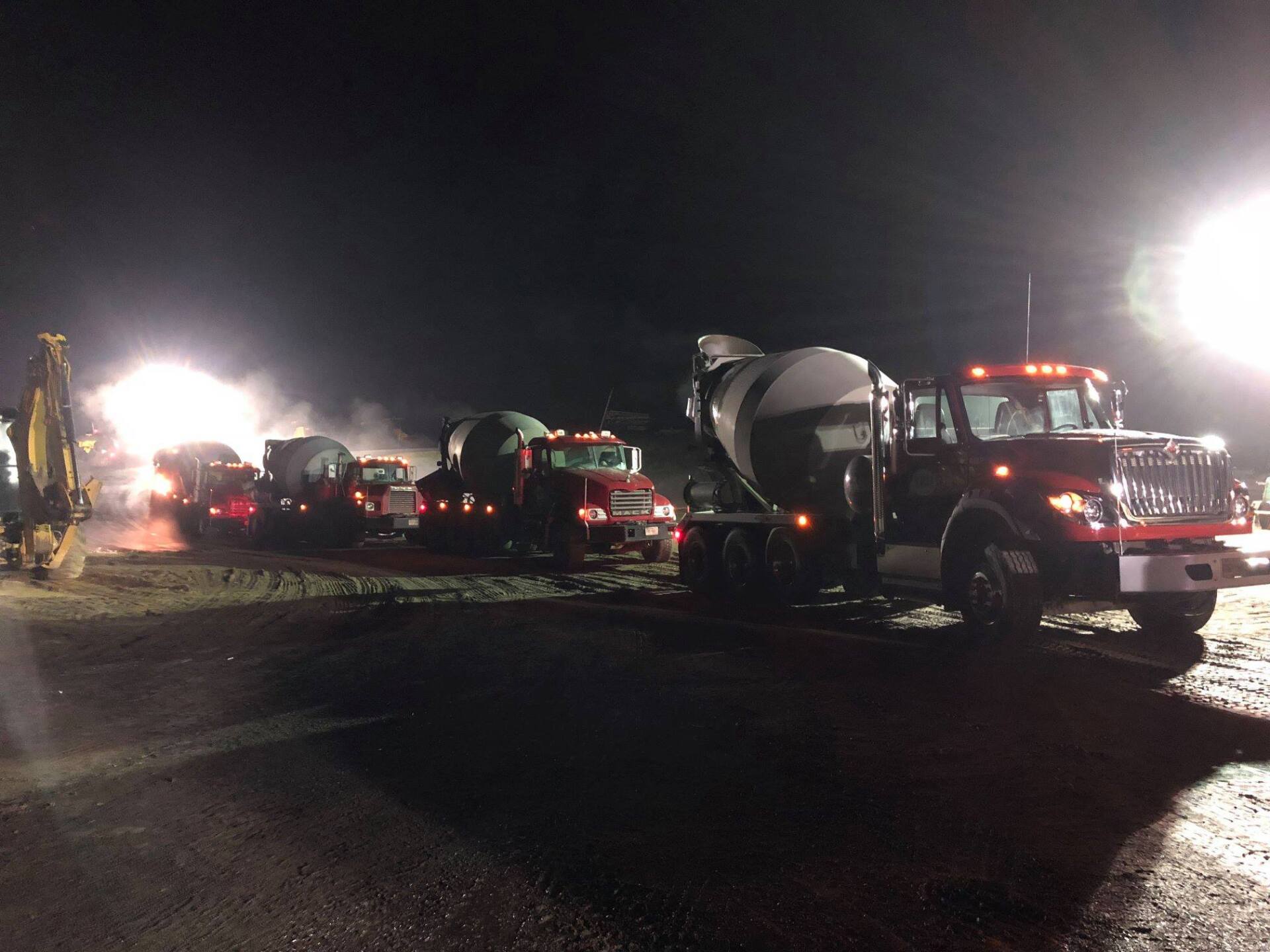 Concrete Mixers Lined Up — Westminster, MD — Thomas, Bennett & Hunter, Inc.