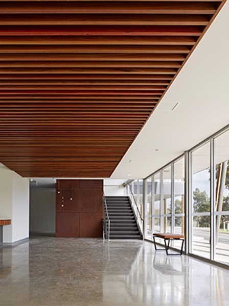 corporate hallway with staircase