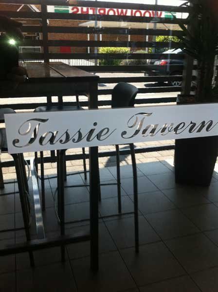 business name on glass