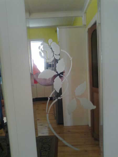 floral design on glass