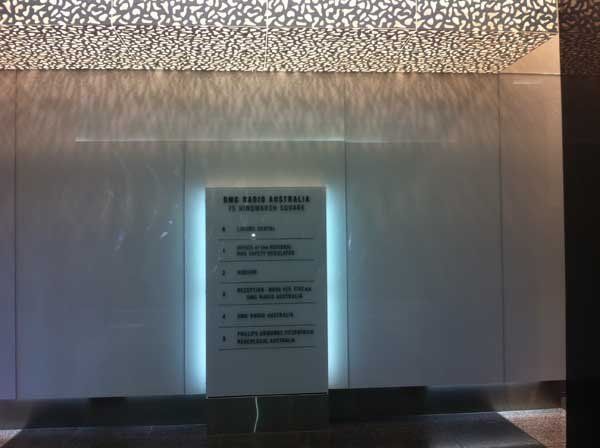 corporate glass with back light