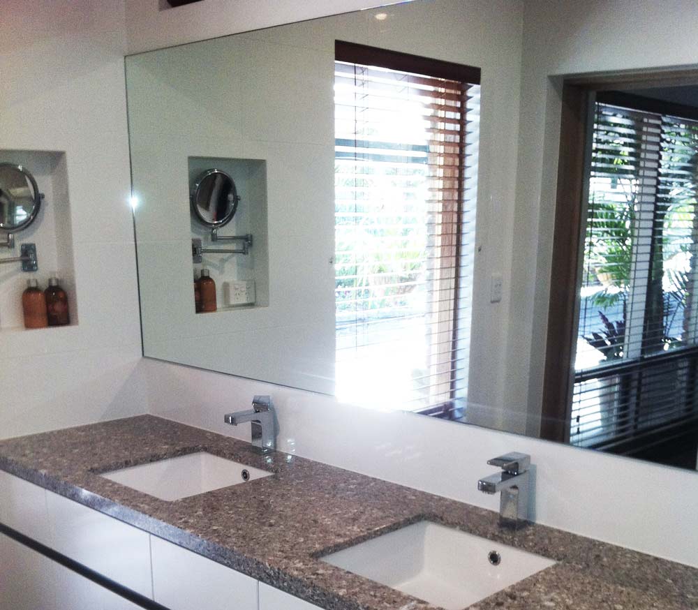 mirror above bathroom vanity